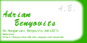 adrian benyovits business card